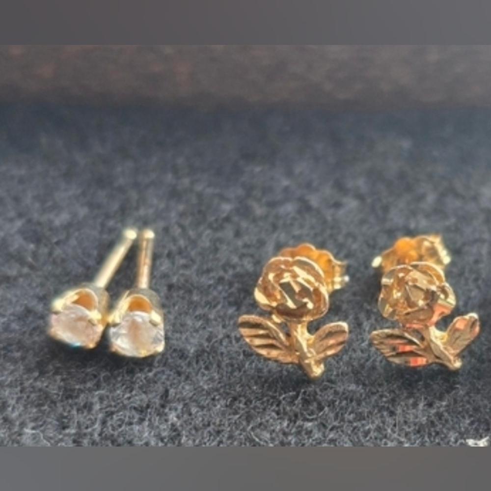 Solid Gold Earring Lot | 2 Pairs 14k Gold. Guc